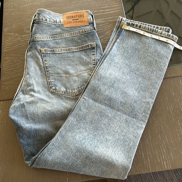 Signature Gold by Levi Strauss & Co. Men's Slim Straight Jeans Size W34 X L30 - Picture 7 of 12